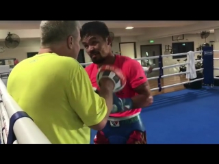 manny pacquiao is preparing for his fight in australia with jeff horn.